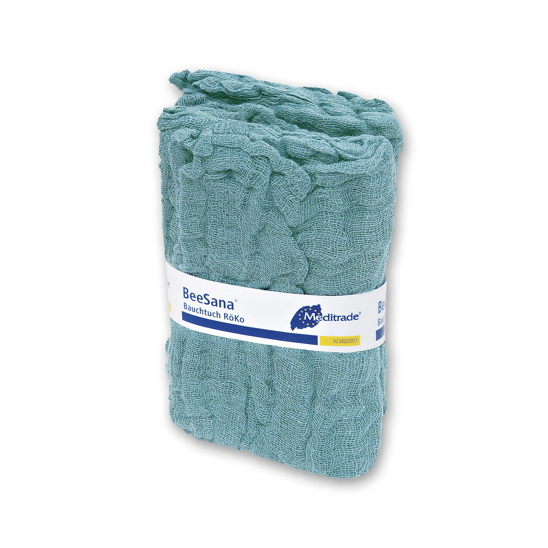 BeeSana® Bauchtuch,RöKo, 6-fach,45x45cm,blau,mit Schlaufe