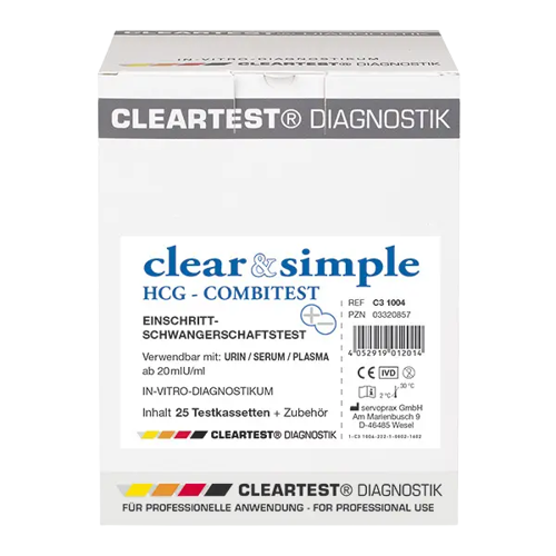 Clear & Simple HCG Combi Schwangerschaftstest 25 Stk