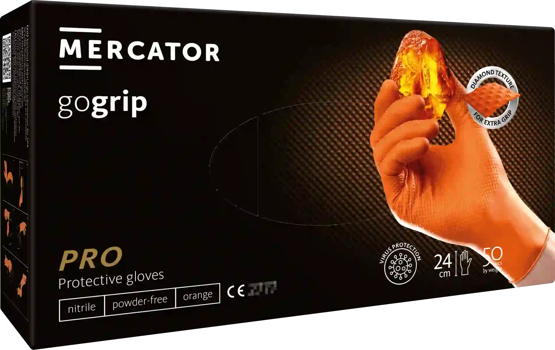 MERCATOR gogrip-pro  Nitril-Handschuhe Orange Gr. S