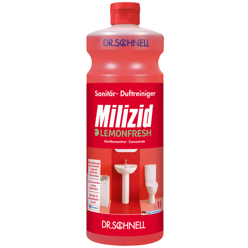 MILIZID LEMONFRESH Sanitärreiniger und Kalklöser mit einziga