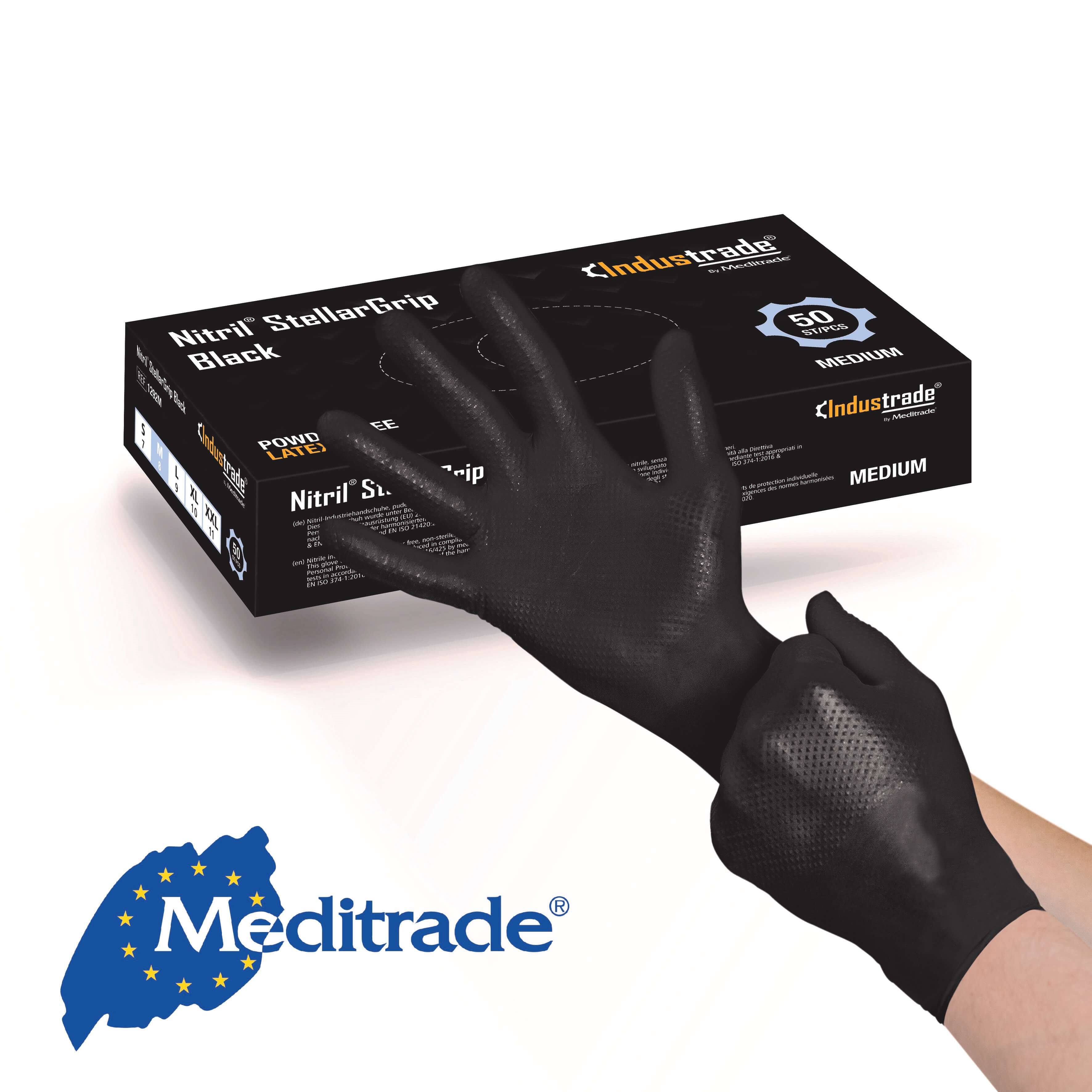 Meditrade Nitril® StellarGrip Black Schutzhandschuh