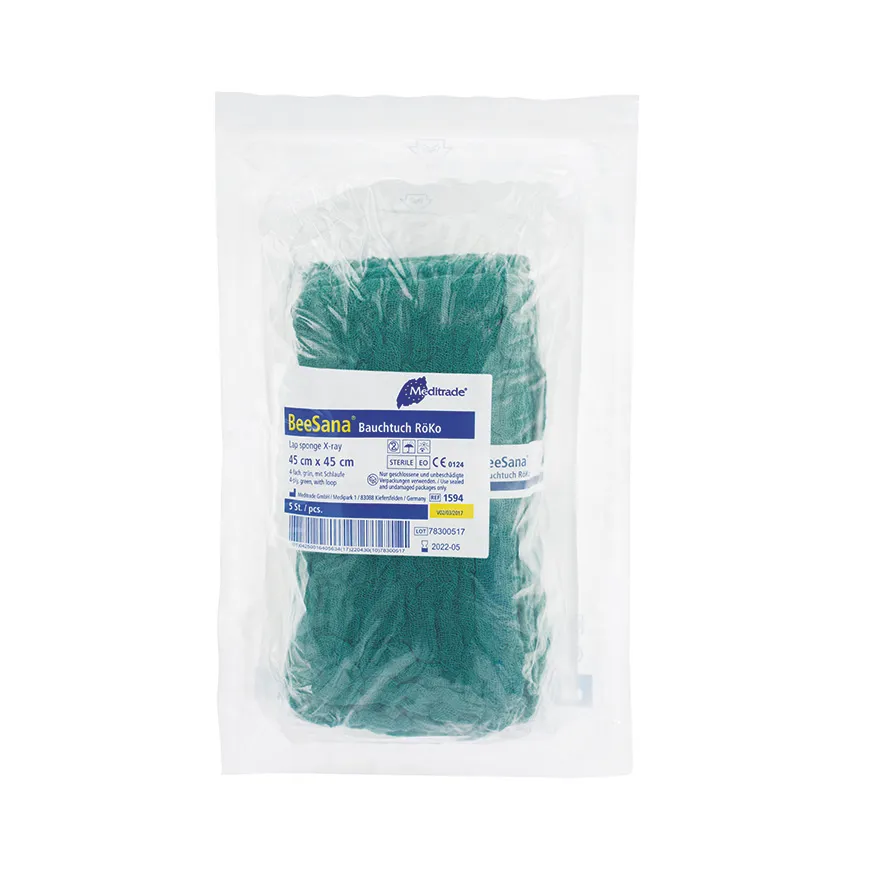 BeeSana® Bauchtuch, RöKo,4-fach,45x45 cm,grün,mit Schlaufe