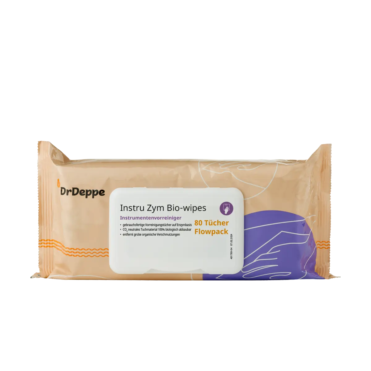 DrDeppe Instru Zym Bio-wipes Flowpack (mit LID) 80 Tücher
