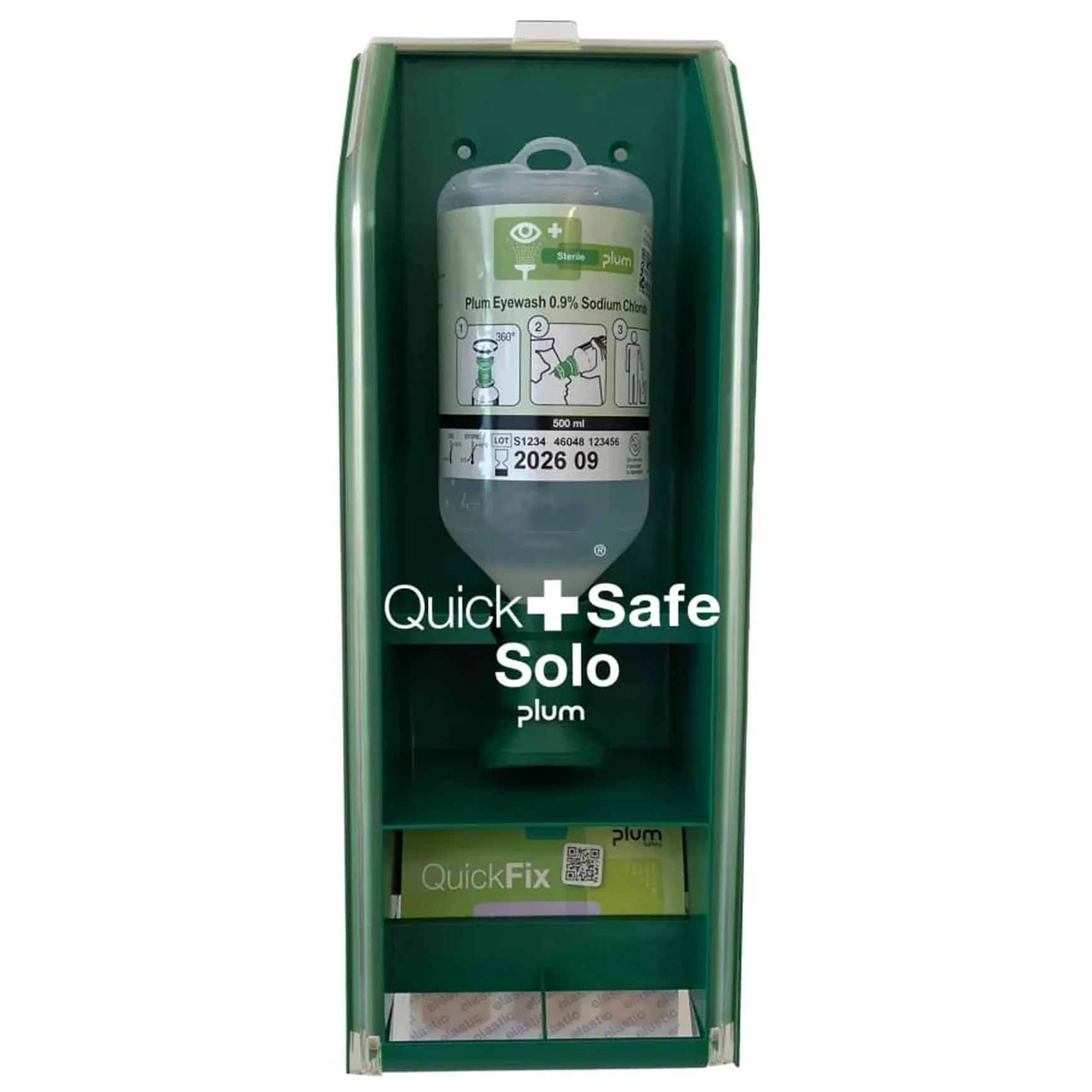 Augenspülung 500ml, 0,9% + 1x Quickfix Elastic Pflasterrefil