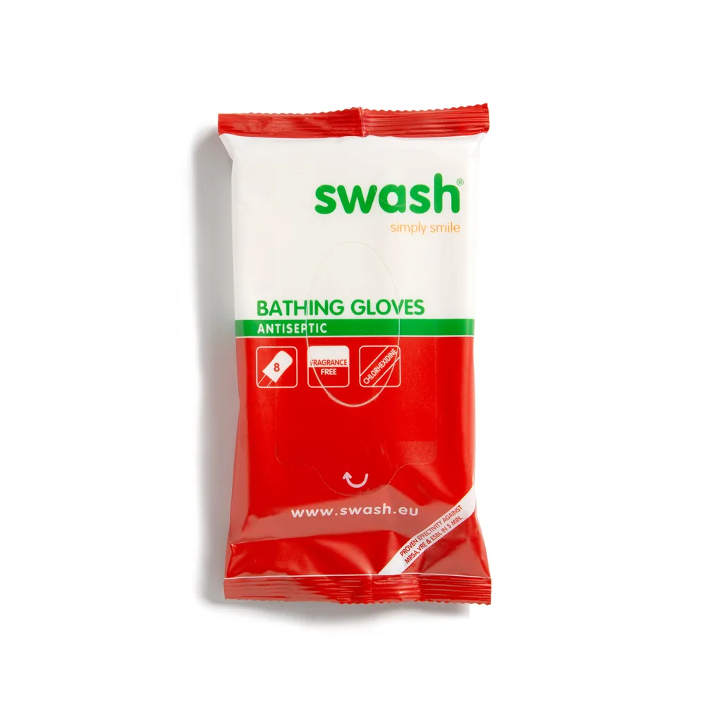 Swash® Antiseptic Bathing Gloves, parfümfrei, 7er-Packung