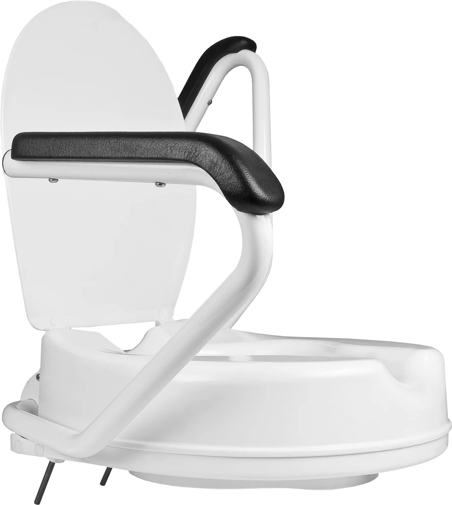 Fixer Toilettensitz mit klappbaren Armlehnen